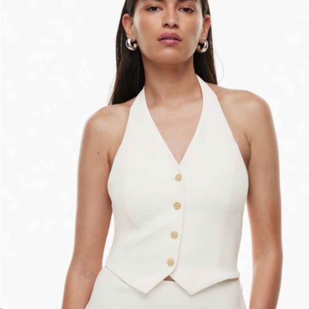 Aritzia halter vest - light birch size 0